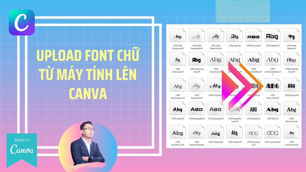 Hướng dẫn upload font chữ từ m&aacute;y t&iacute;nh l&ecirc;n Canva