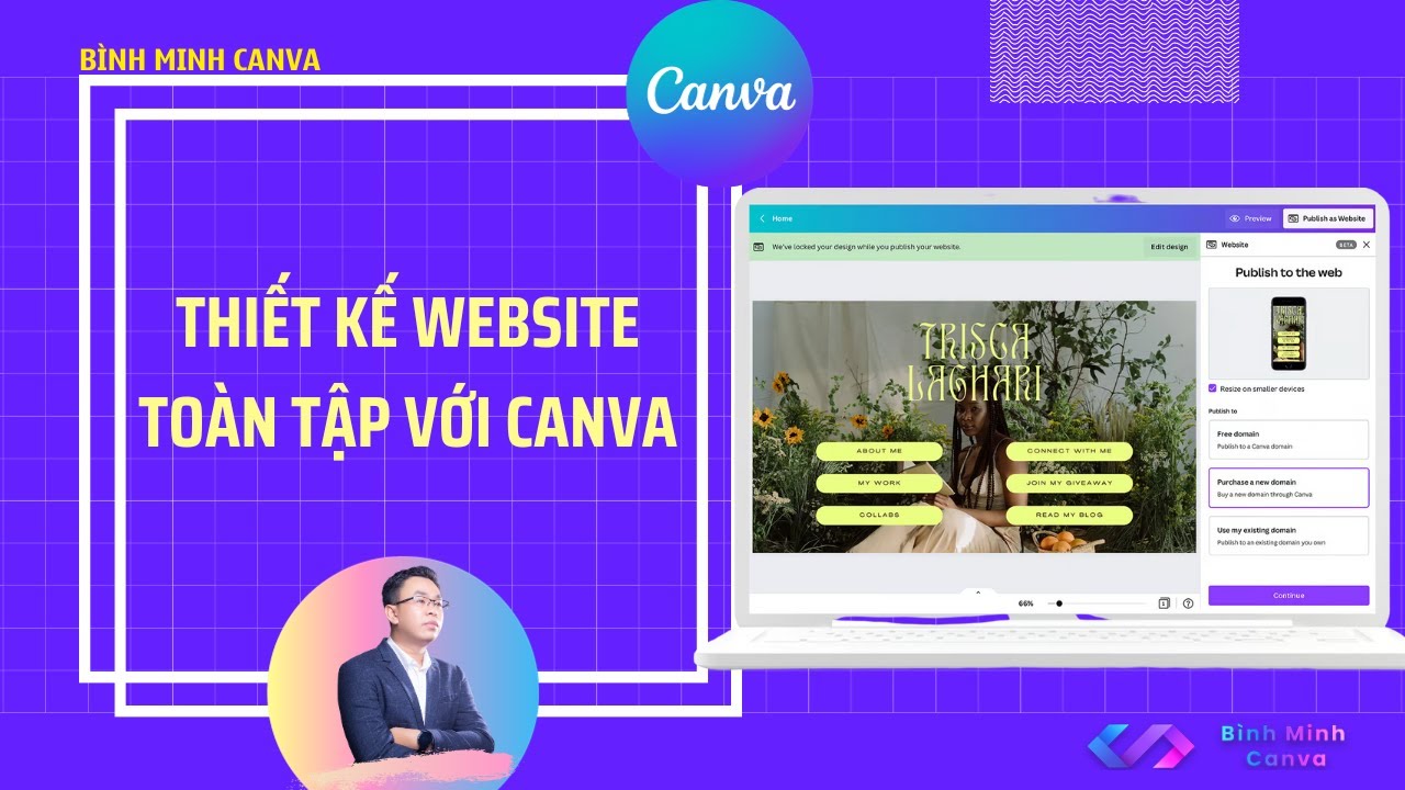 Thiết kế website to&agrave;n tập với Canva - B&igrave;nh Minh Canva