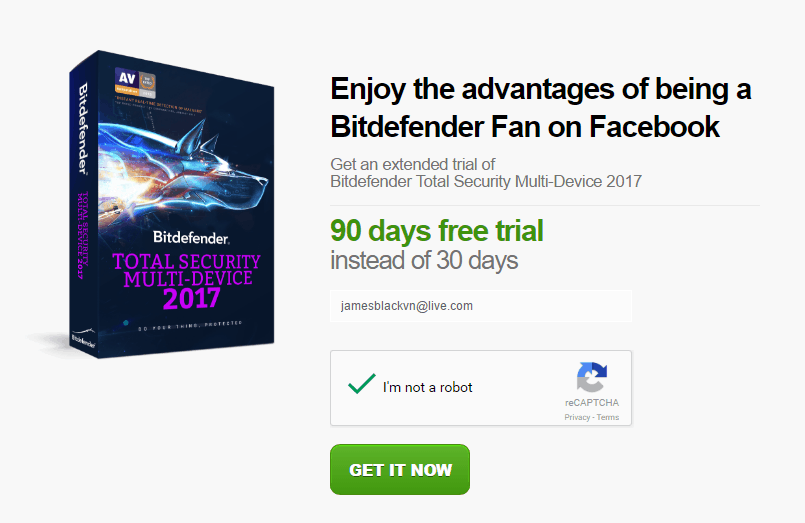 Sử dụng Bitdefender Total Security Multi-Device 2017 90 ngày miễn phí 1