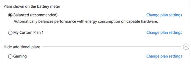 Ultimate Performance - tính năng tối ưu hiệu suất trong Windows 10 20 tùy chọn Ultimate Performance có thể không xuất hiện trong phần này.