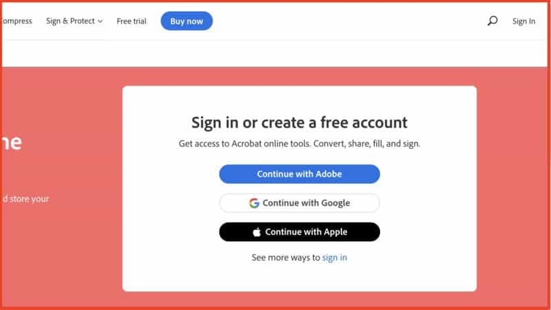 Đăng nhập Adobe-Acrobat
