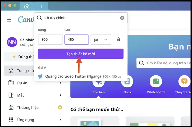 Tạo thiết kế mới