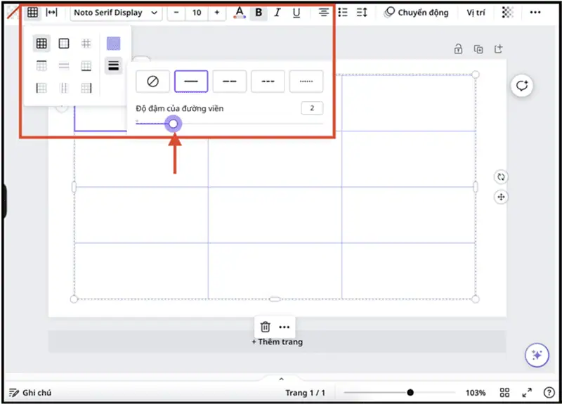 Chỉnh độ đậm của đường viền