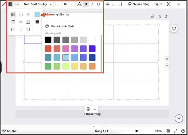 Chỉnh m&agrave;u sắc đường viền