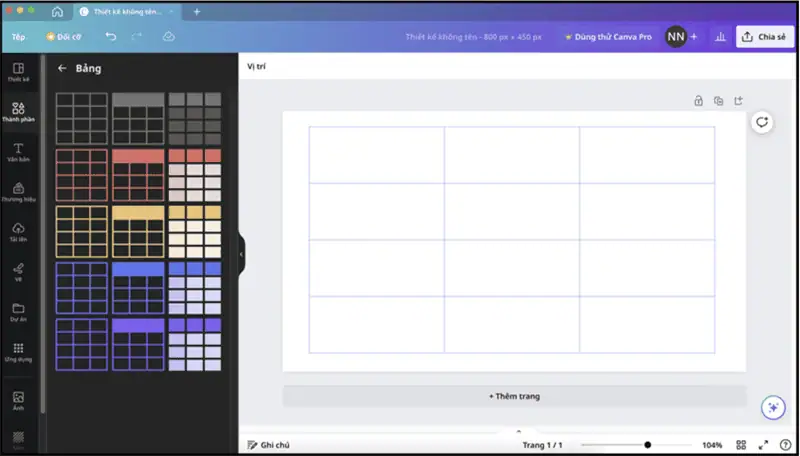 Đưa bảng v&agrave;o trong kh&ocirc;ng gian l&agrave;m việc