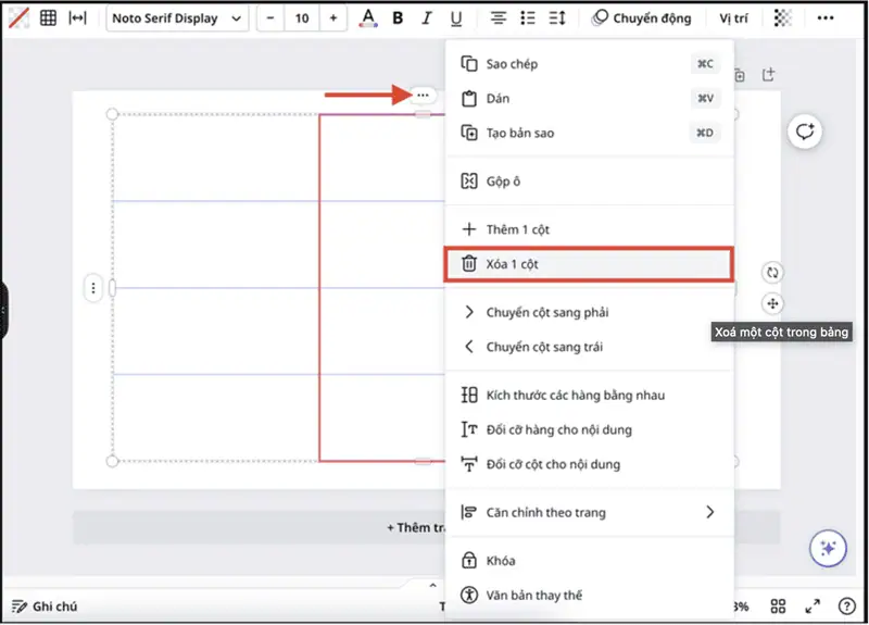 Xo&aacute; một cột trong bảng