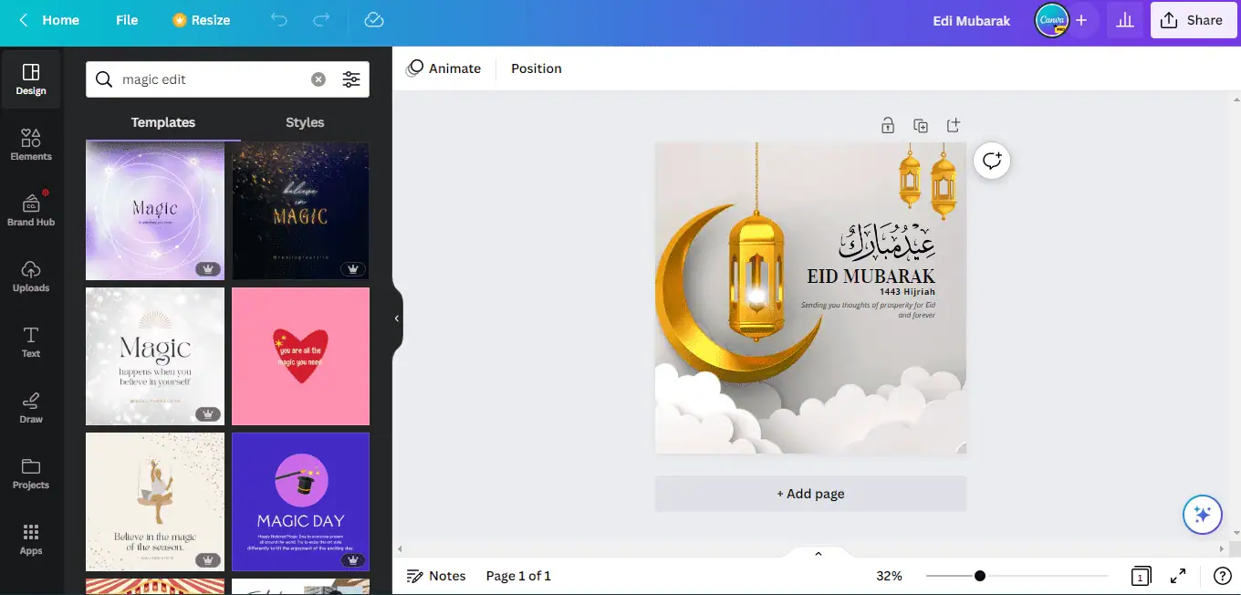 Bộ dụng cụ AI Magic của canva