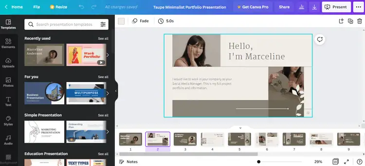 Dùng Canva cải thiện chất lượng công việc 5 Thiết kế Portfolio bắt mắt
