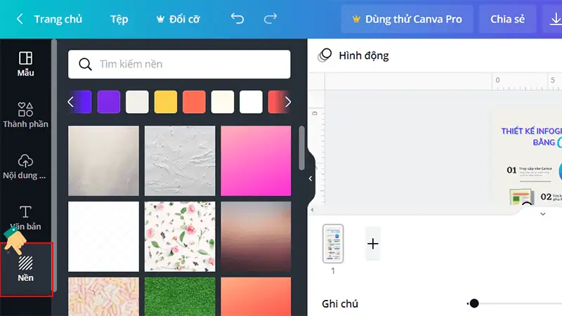Th&ecirc;m m&agrave;u nền cho Infographic của bạn