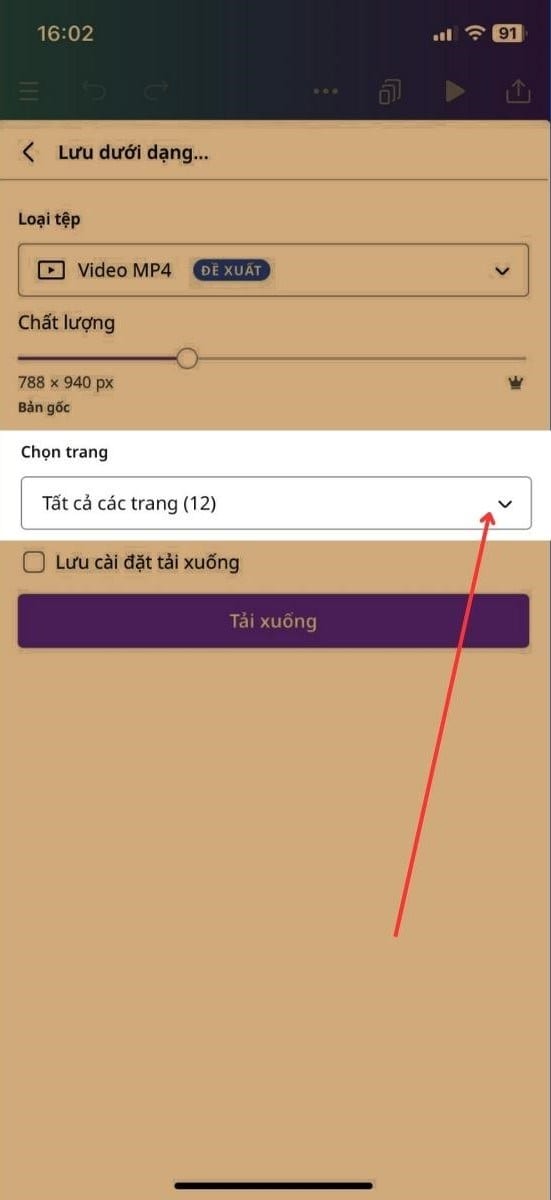 Chọn v&agrave;o mục&nbsp;Chọn trang