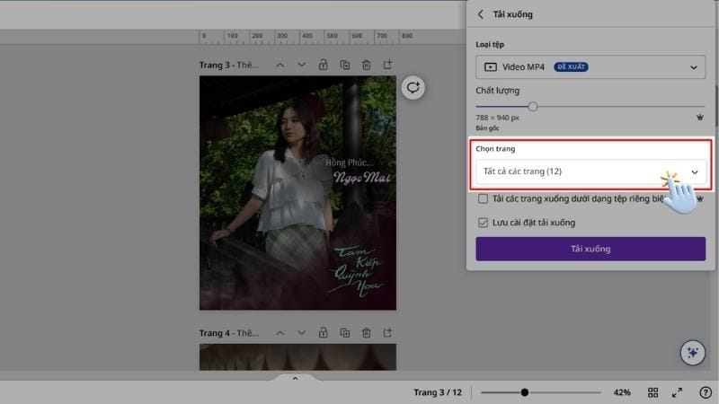 Chọn v&agrave;o mục&nbsp;Chọn trang