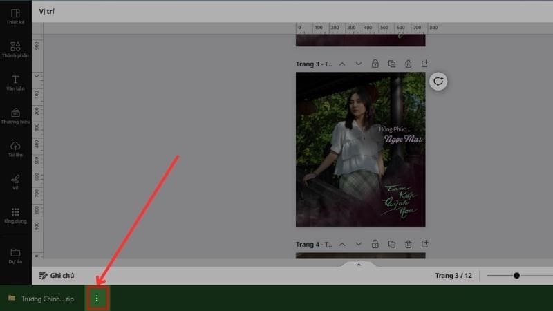chọn v&agrave;o biểu tượng 3 chấm