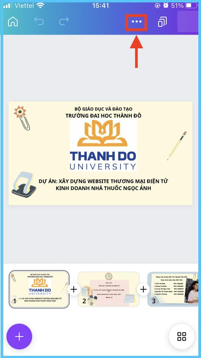 Chọn v&agrave;o dấu 3 chấm