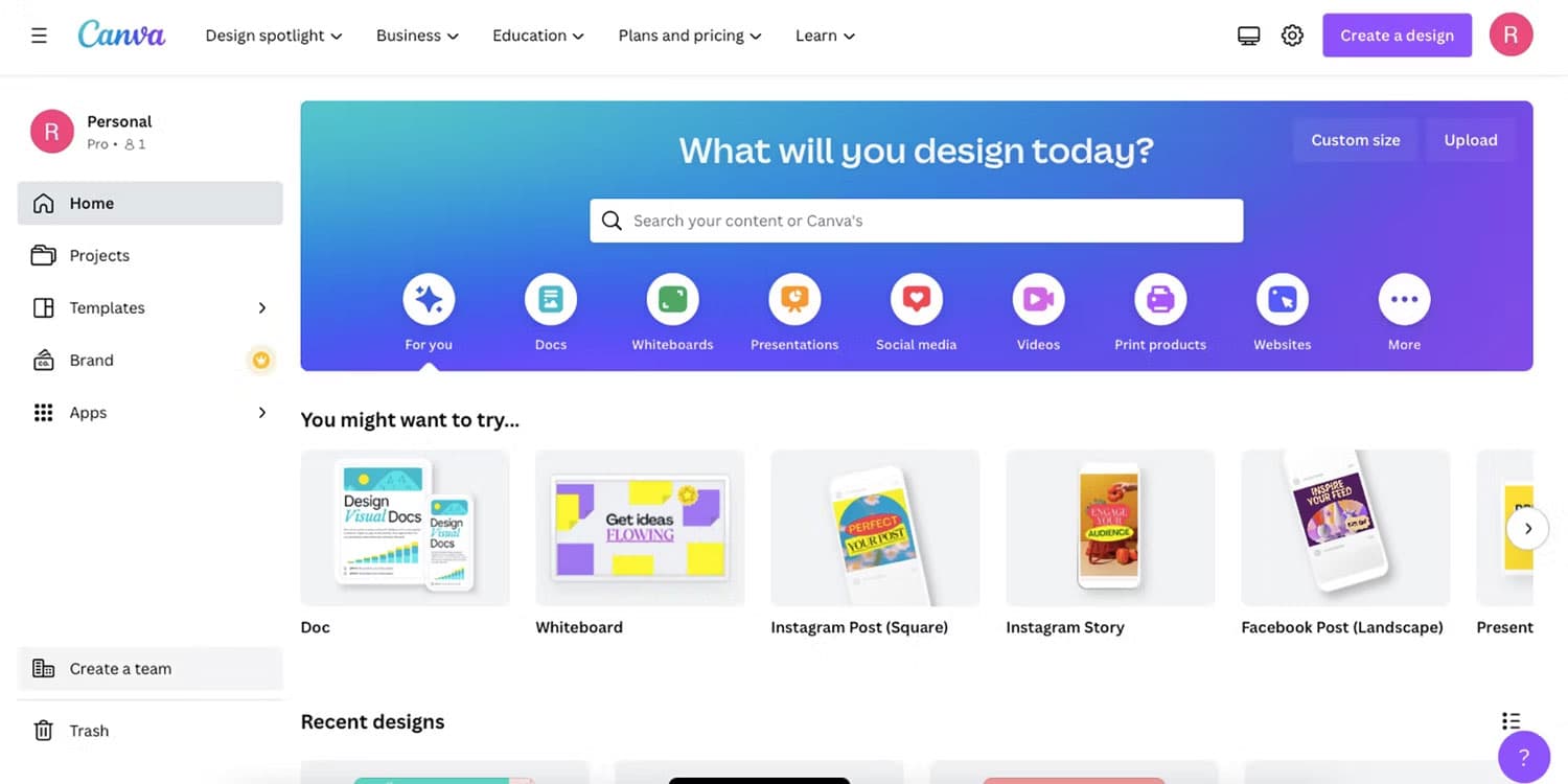 Cách tạo và xuất bản template của riêng bạn trên Canva 2 Trang chủ Canva