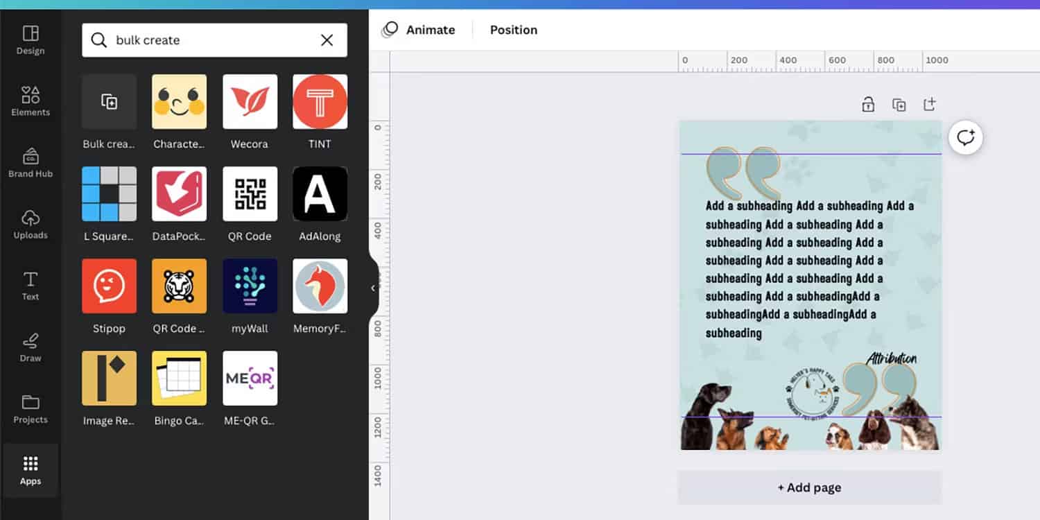 Tạo h&agrave;ng loạt nội dung tr&ecirc;n Canva