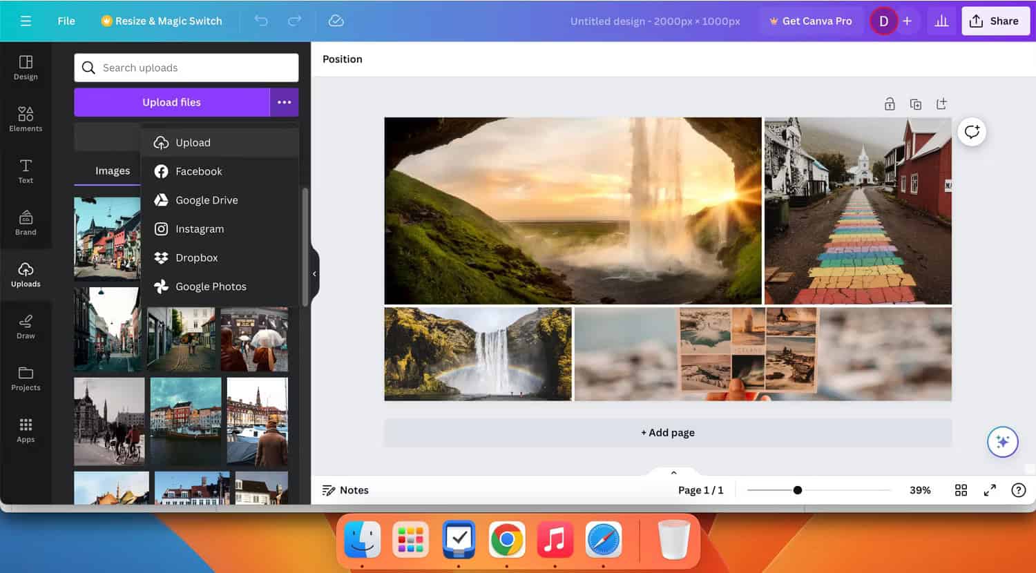 H&igrave;nh ảnh hiển thị c&aacute;ch upload c&aacute;c file kh&aacute;c nhau l&ecirc;n Canva