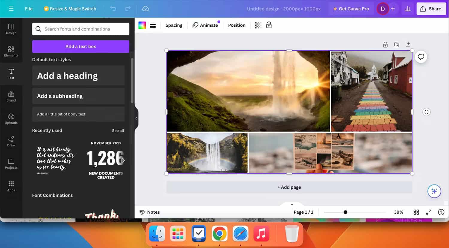 C&aacute;c t&ugrave;y chọn hộp văn bản kh&aacute;c nhau trong ứng dụng Canva