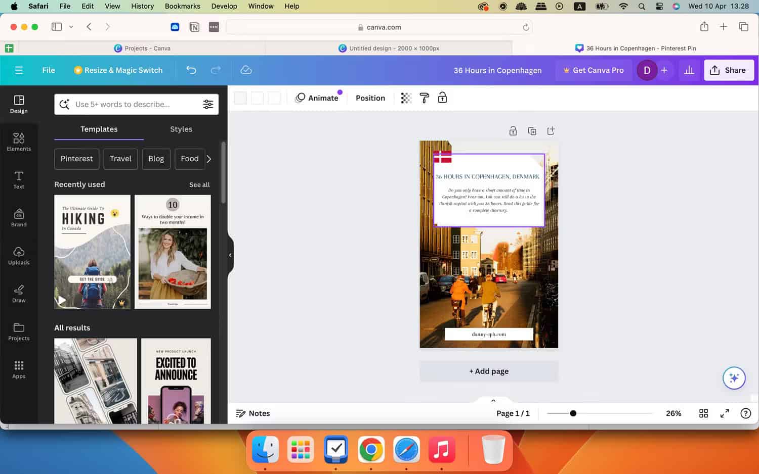 C&aacute;c đường căn chỉnh m&agrave;u hồng khi di chuyển đối tượng trong Canva