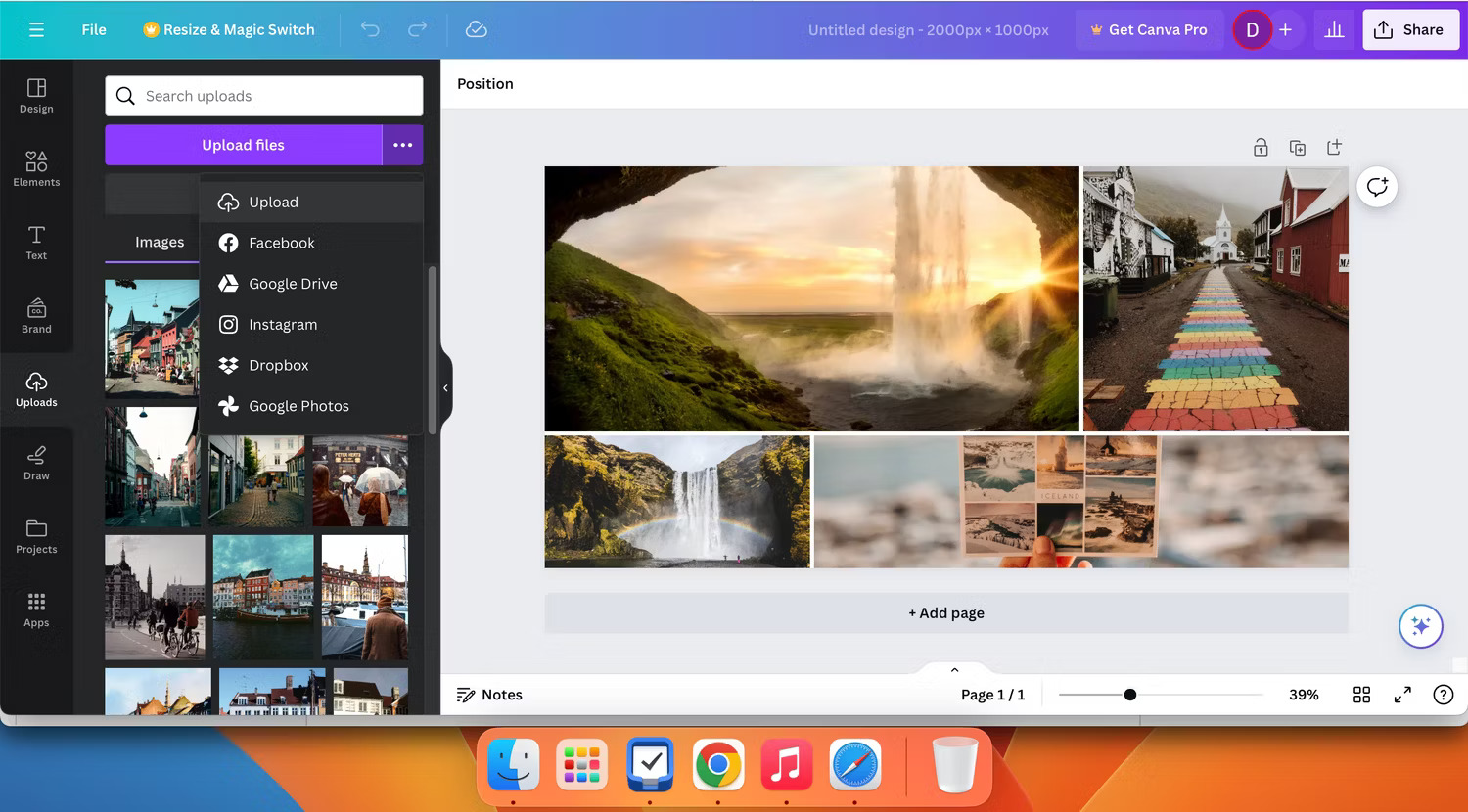 H&igrave;nh ảnh hiển thị c&aacute;ch upload c&aacute;c file kh&aacute;c nhau l&ecirc;n Canva