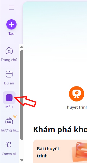 Dự &aacute;n trong Canva 